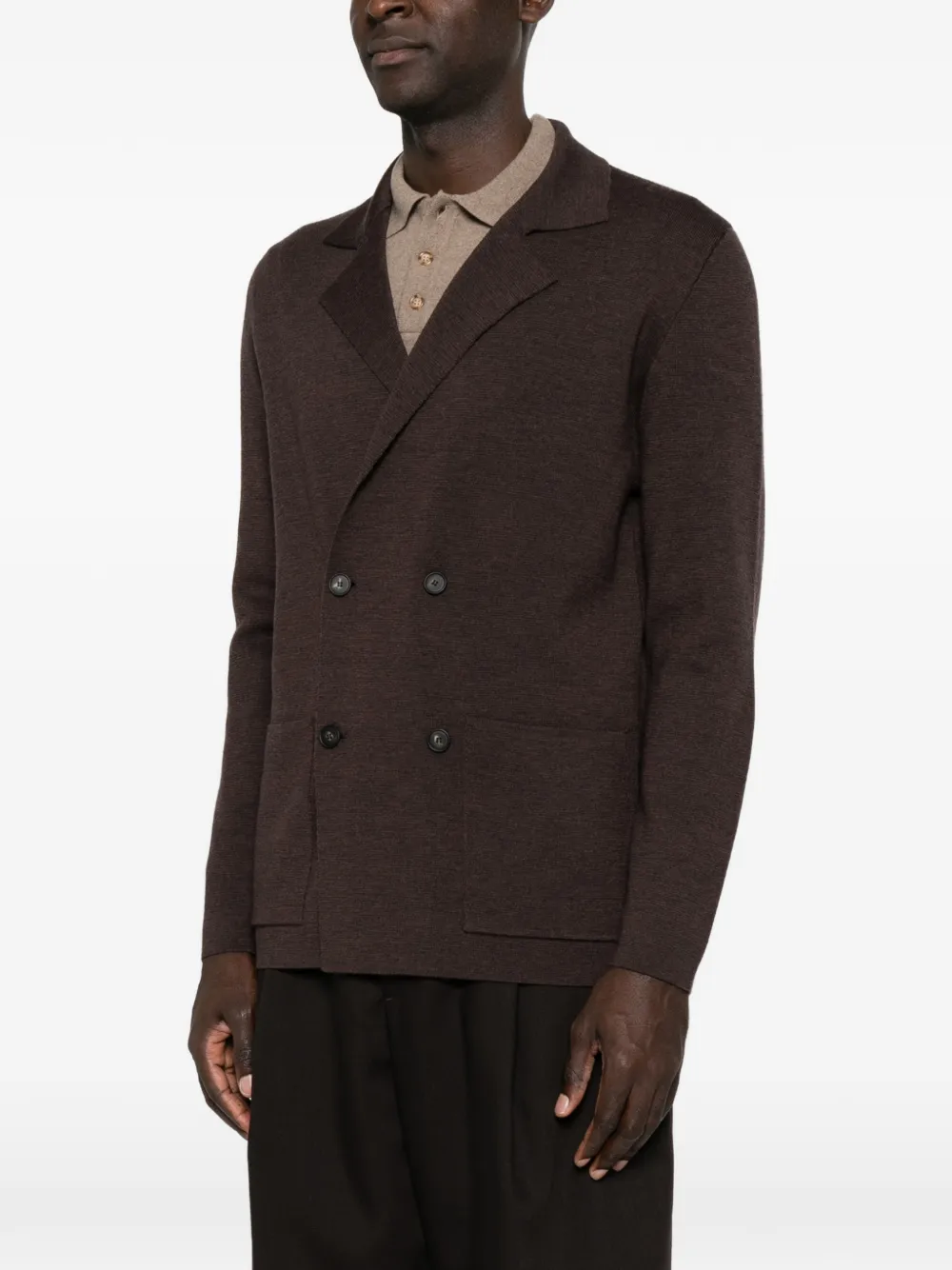 Tagliatore double-breasted knitted cardigan Bruin
