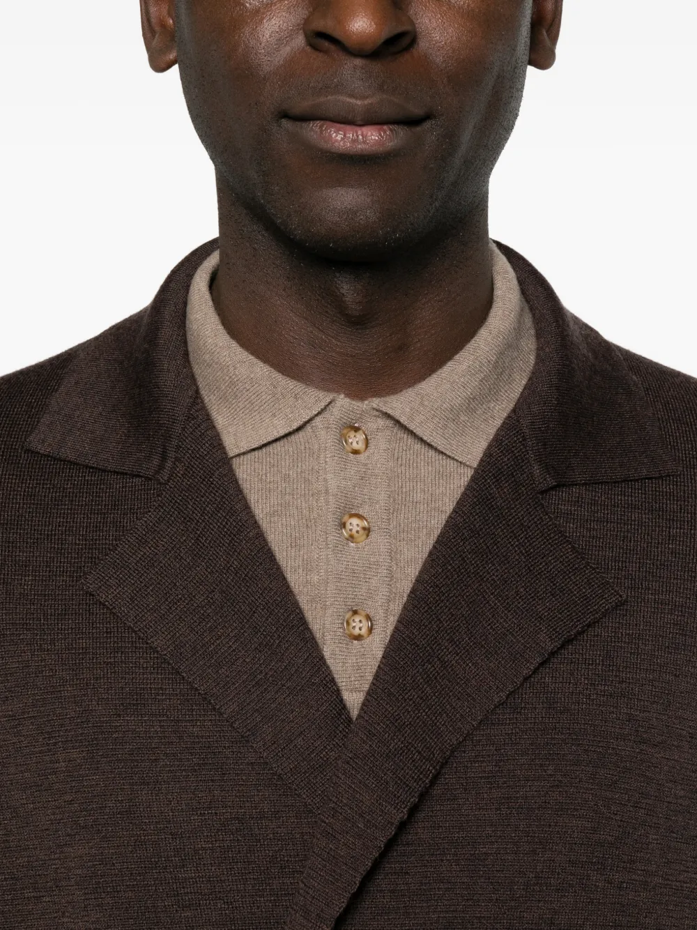 Tagliatore double-breasted knitted cardigan Bruin