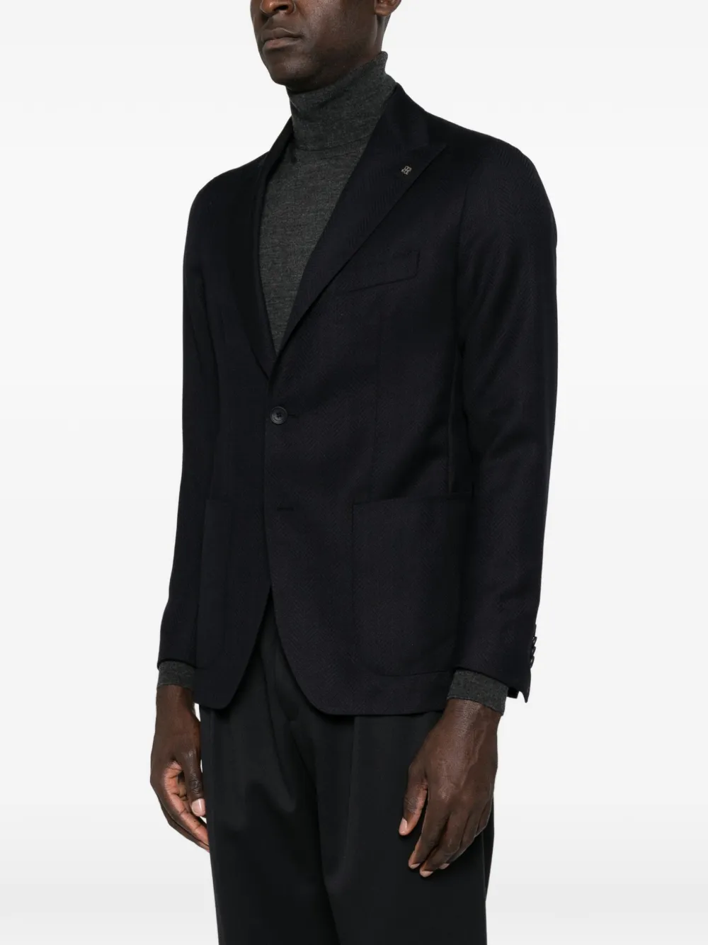 Tagliatore herringbone-weave blazer Blauw