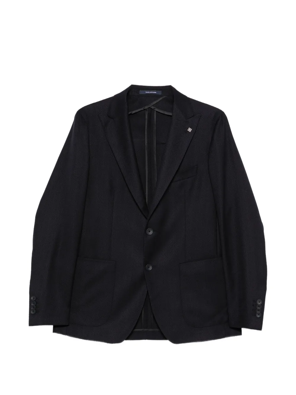 Tagliatore herringbone-weave blazer - Blue