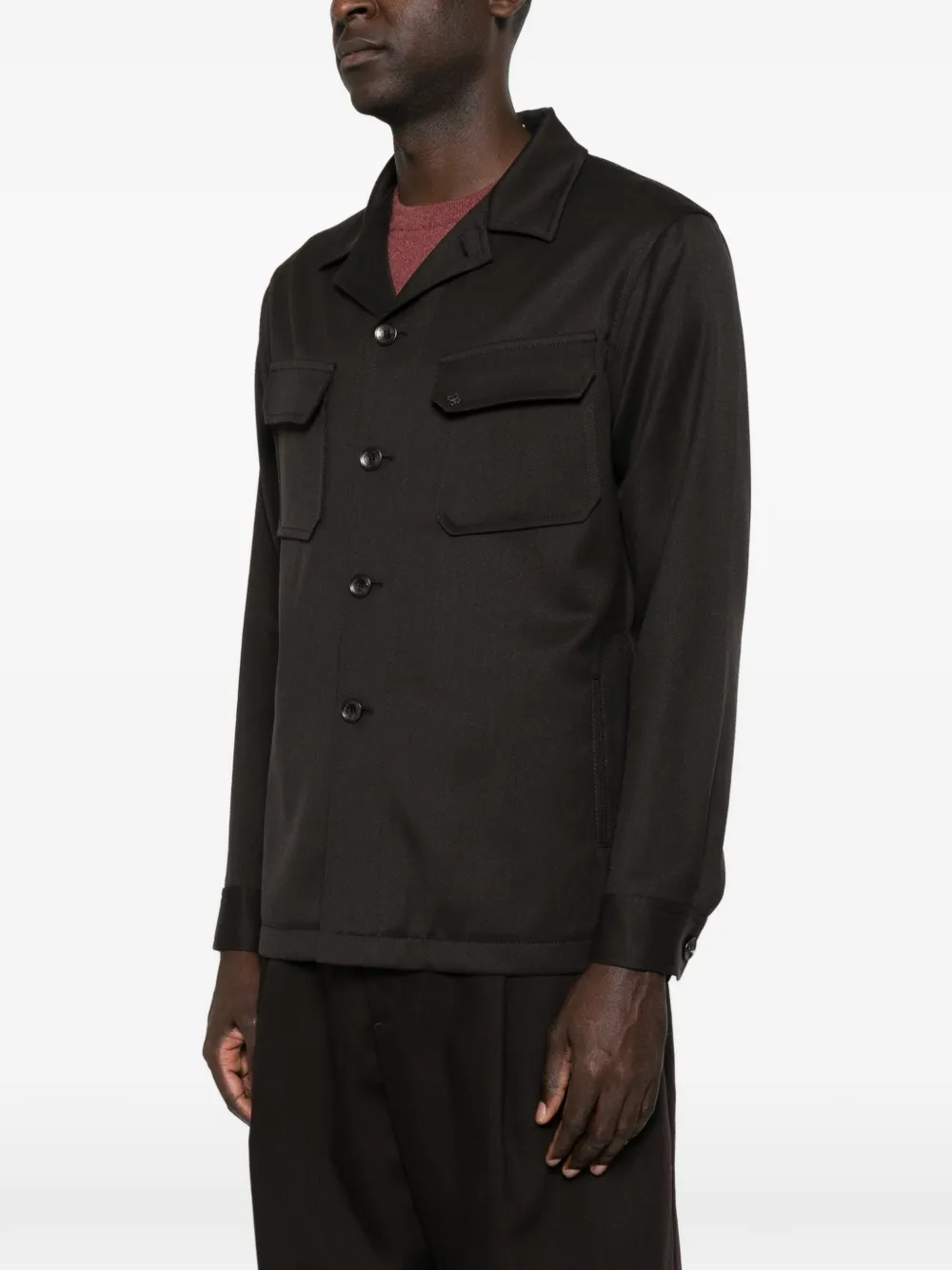 Tagliatore button-up flap-pocket shirt jacket Bruin
