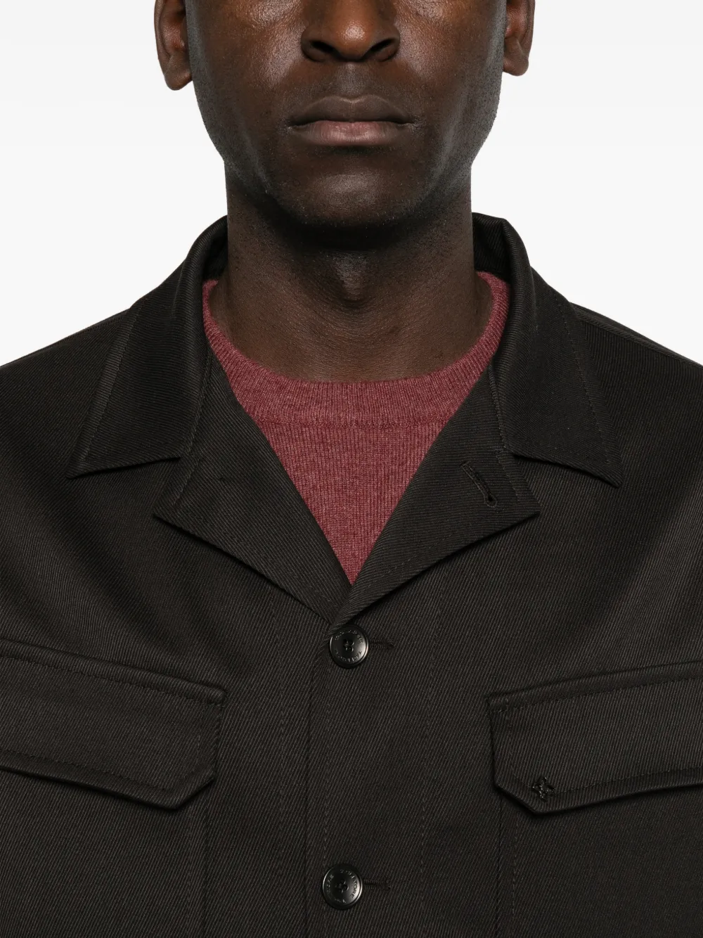 Tagliatore button-up flap-pocket shirt jacket Bruin