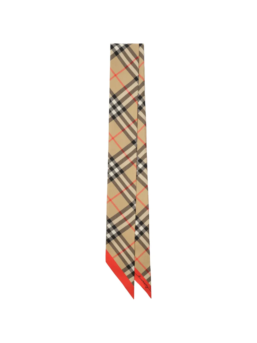 Burberry skinny contrast-Check silk scarf - Toni neutri