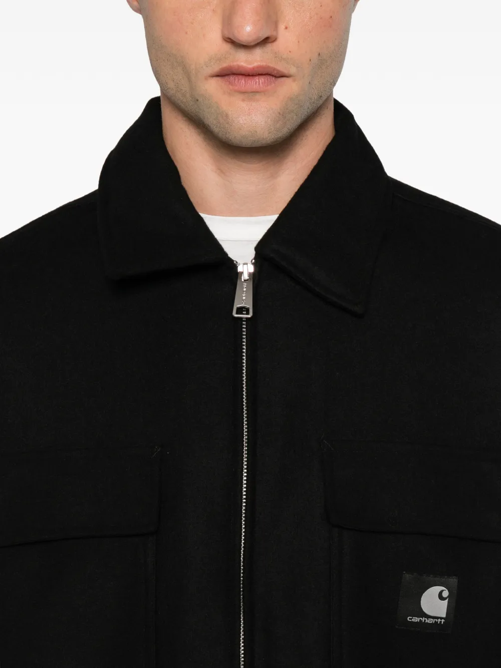 Carhartt WIP Jack met logopatch Zwart