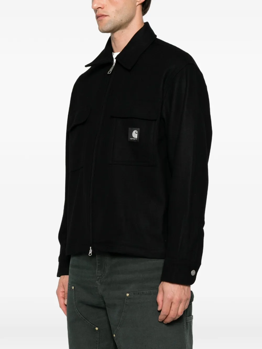 Carhartt WIP Jack met logopatch Zwart