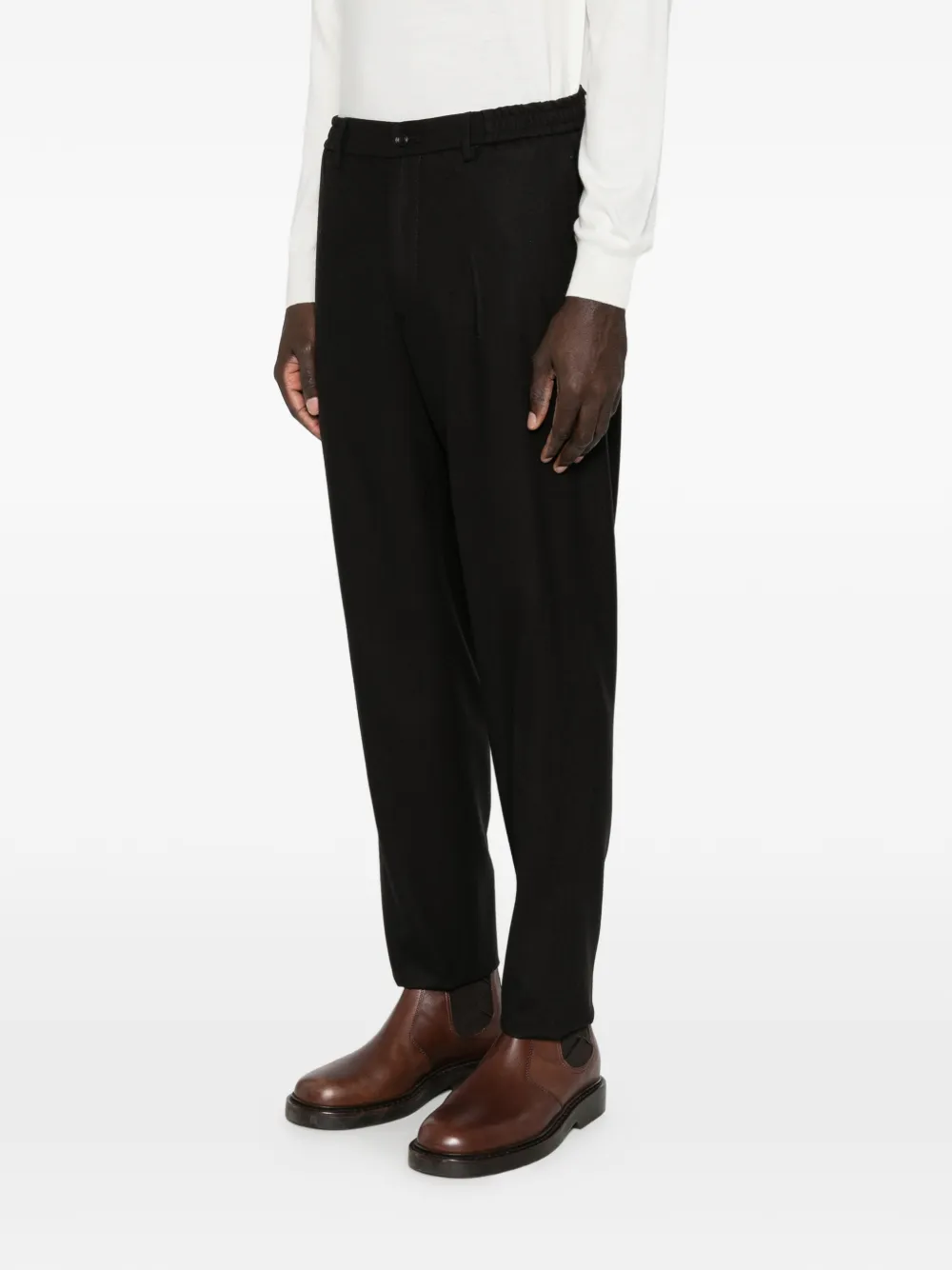 Tagliatore Broek met elastische tailleband Zwart