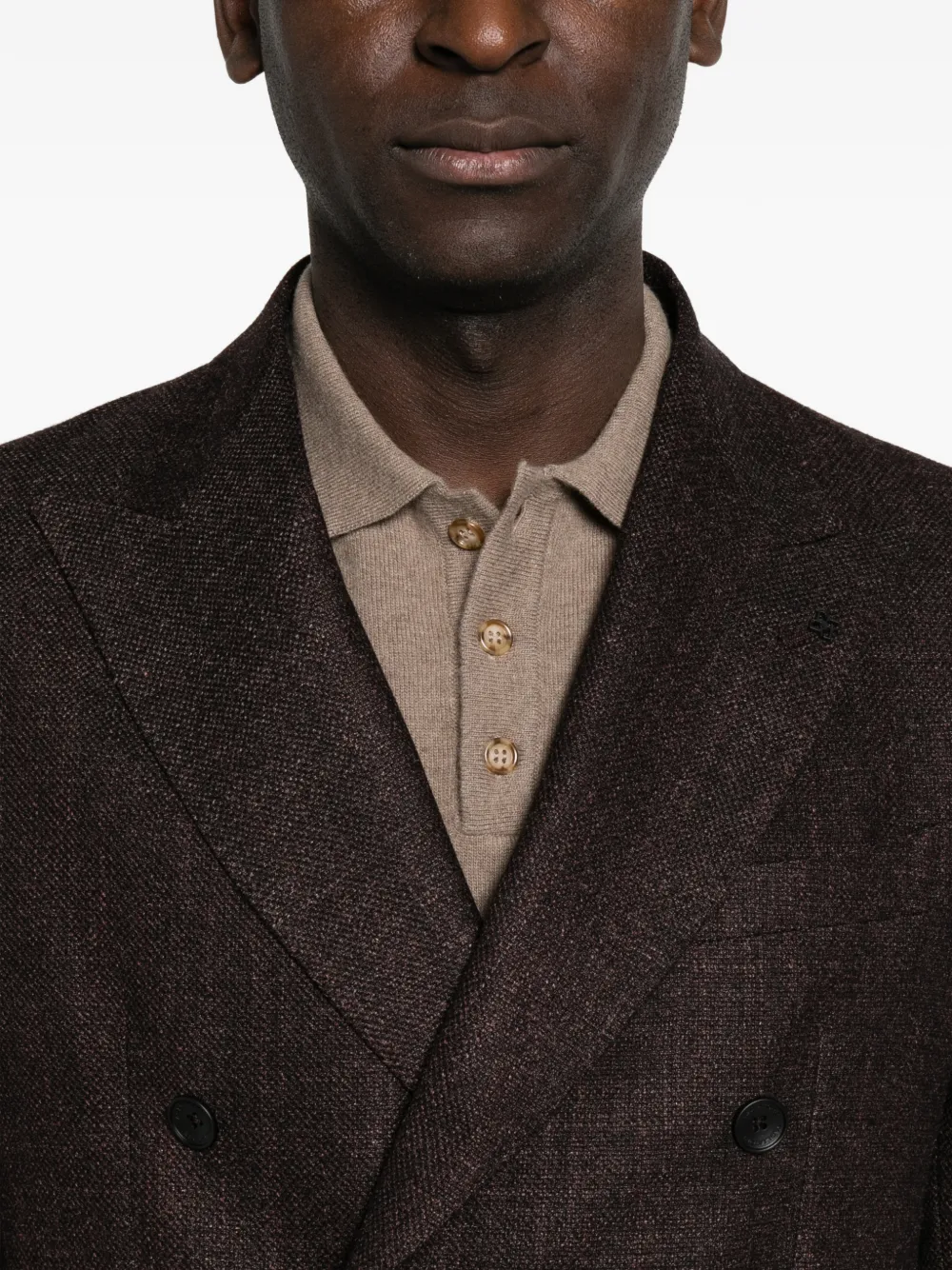 Tagliatore double-breasted peak-lapels blazer Bruin