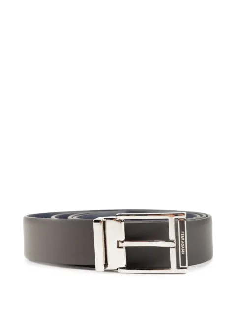 Ferragamo logo标牌双面皮质腰带