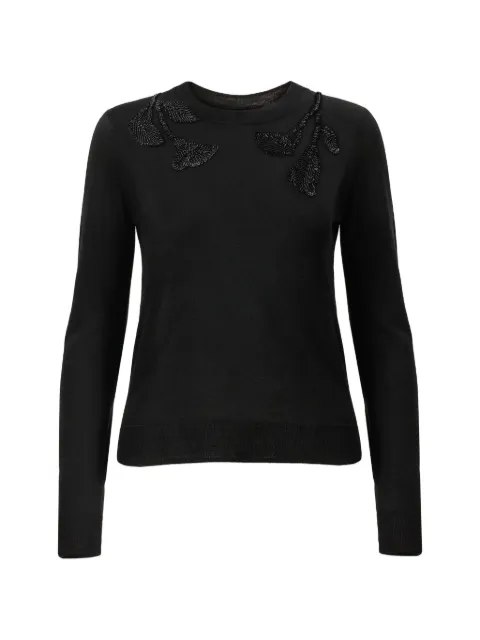 Carolina Herrera bead-embroidered floral-patch sweater