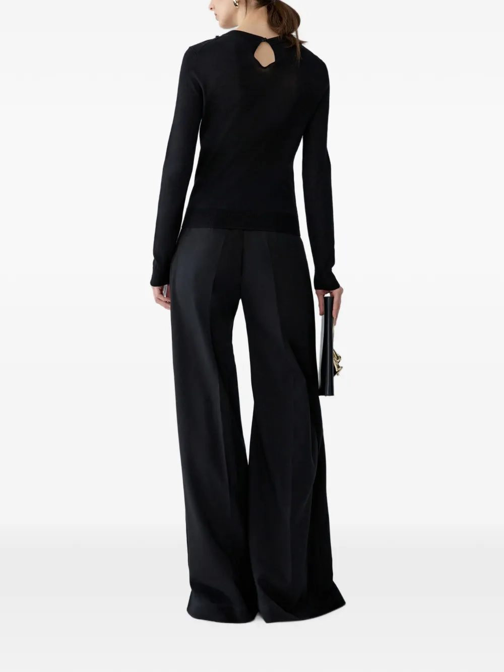 Carolina Herrera Trui met kralen geborduurde bloemenpatch Zwart