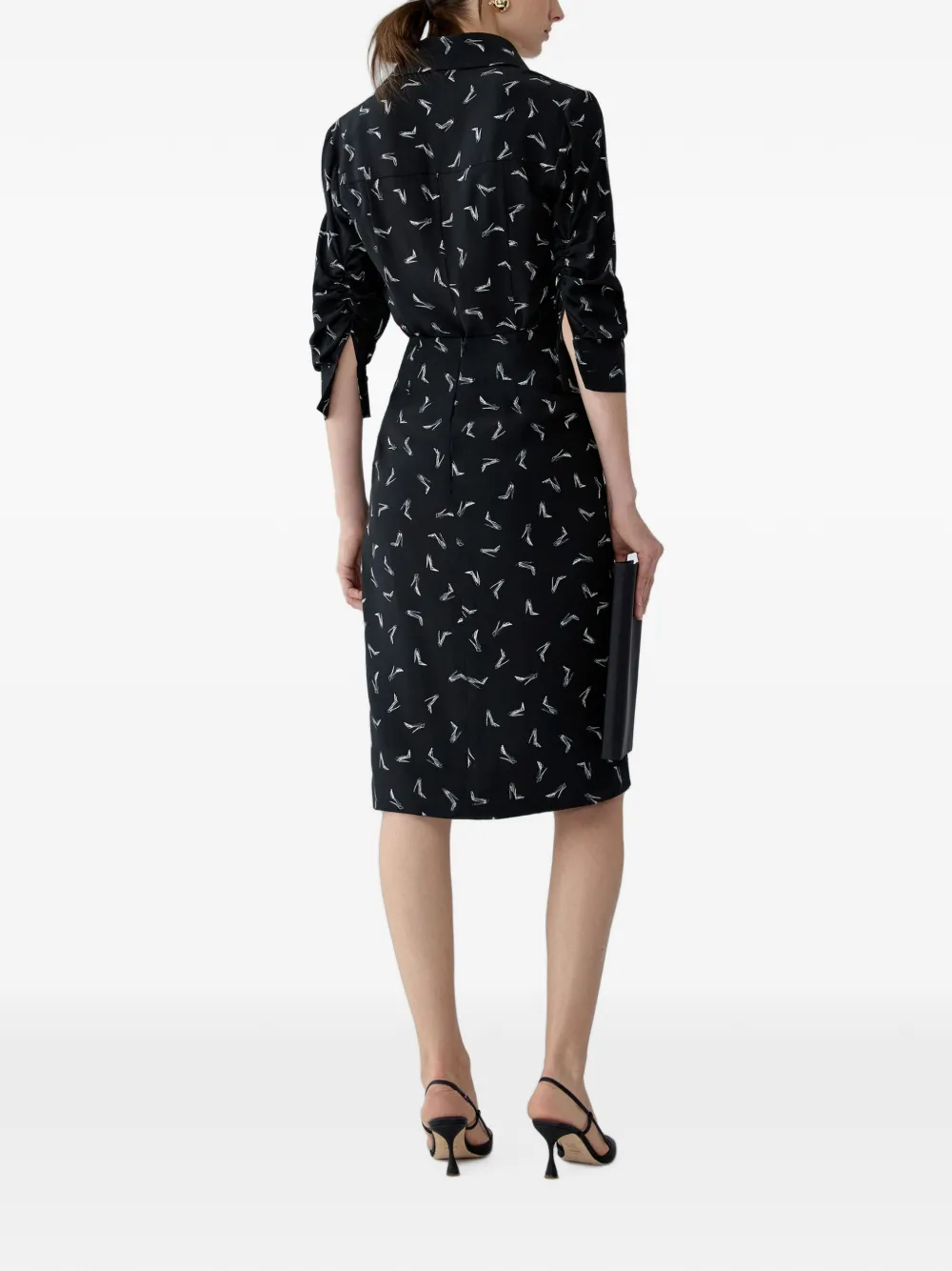 Carolina Herrera Good Girl Anniversary gedrapeerde zijden midi-rok Zwart
