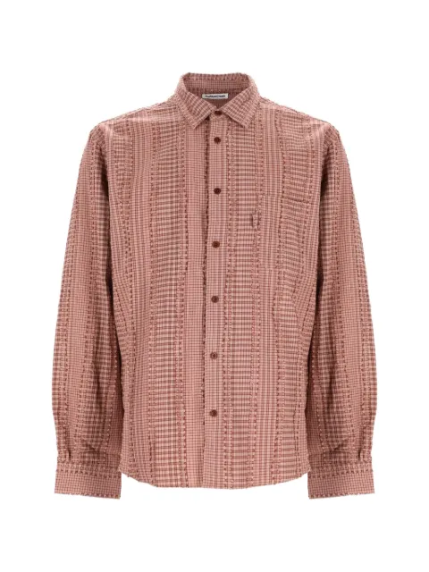 YMC Curtis check-print textured shirt