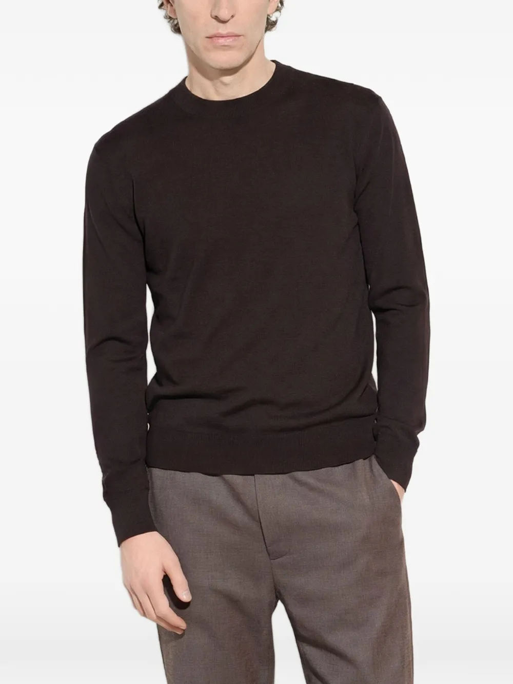 Paolo Pecora crew-neck wool sweater Bruin