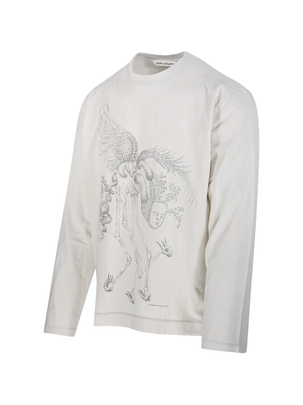 OUR LEGACY Box T-shirt met grafische print Beige