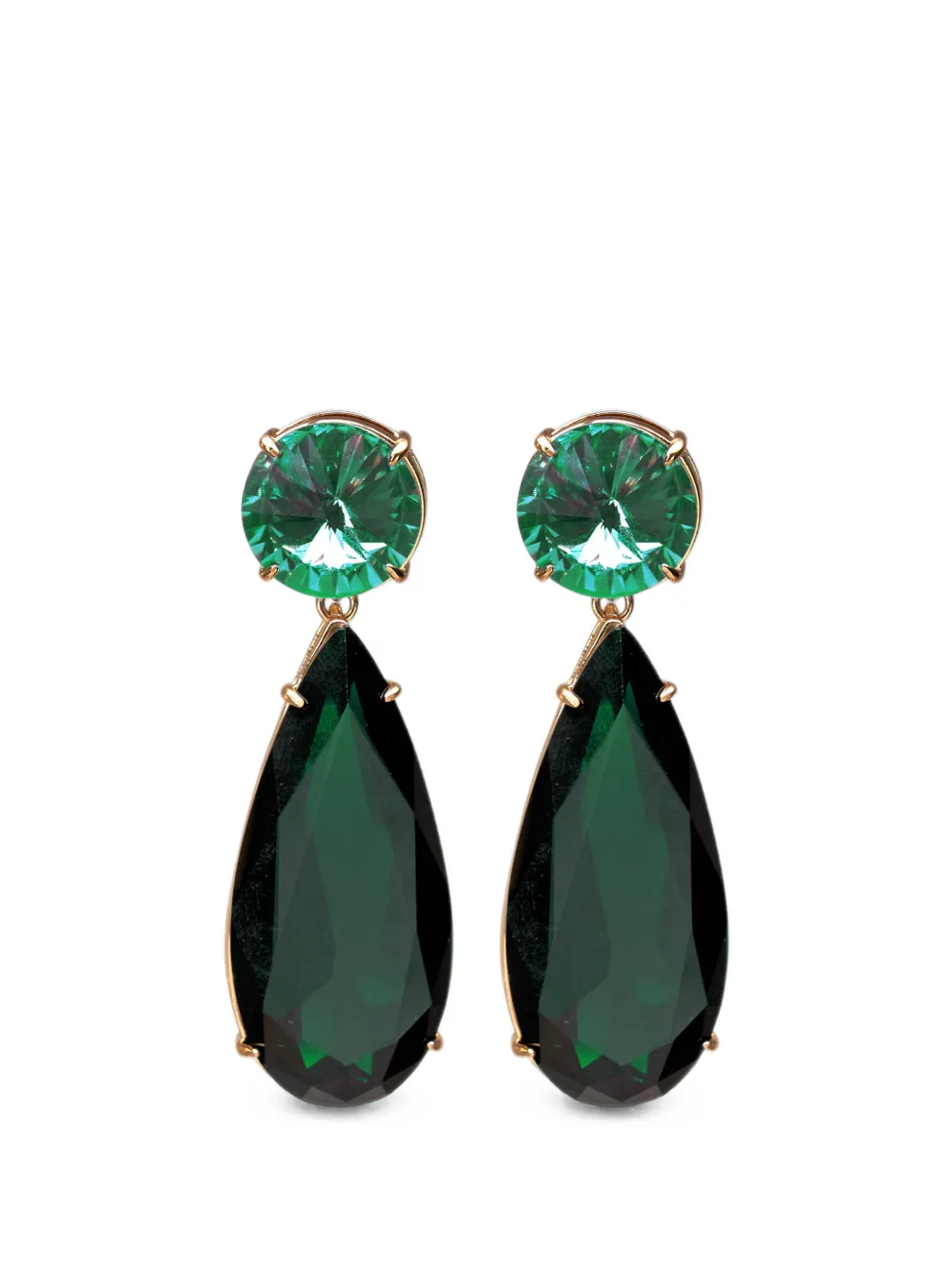 Carolina Herrera crystal clip-on drop earrings - Verde