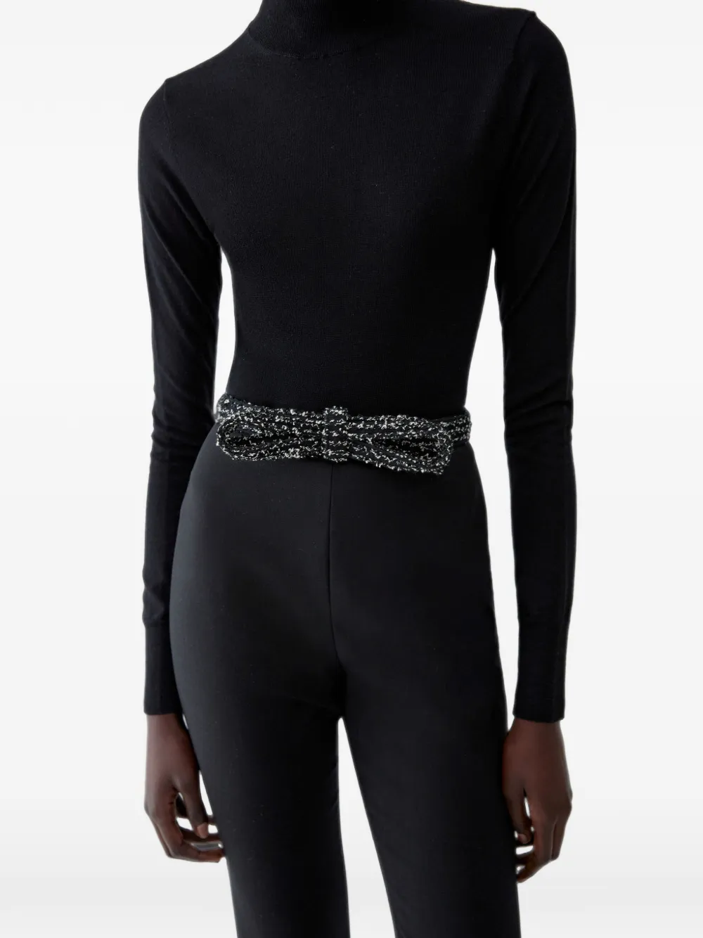 Carolina Herrera Cintura in tweed con fiocco - Nero