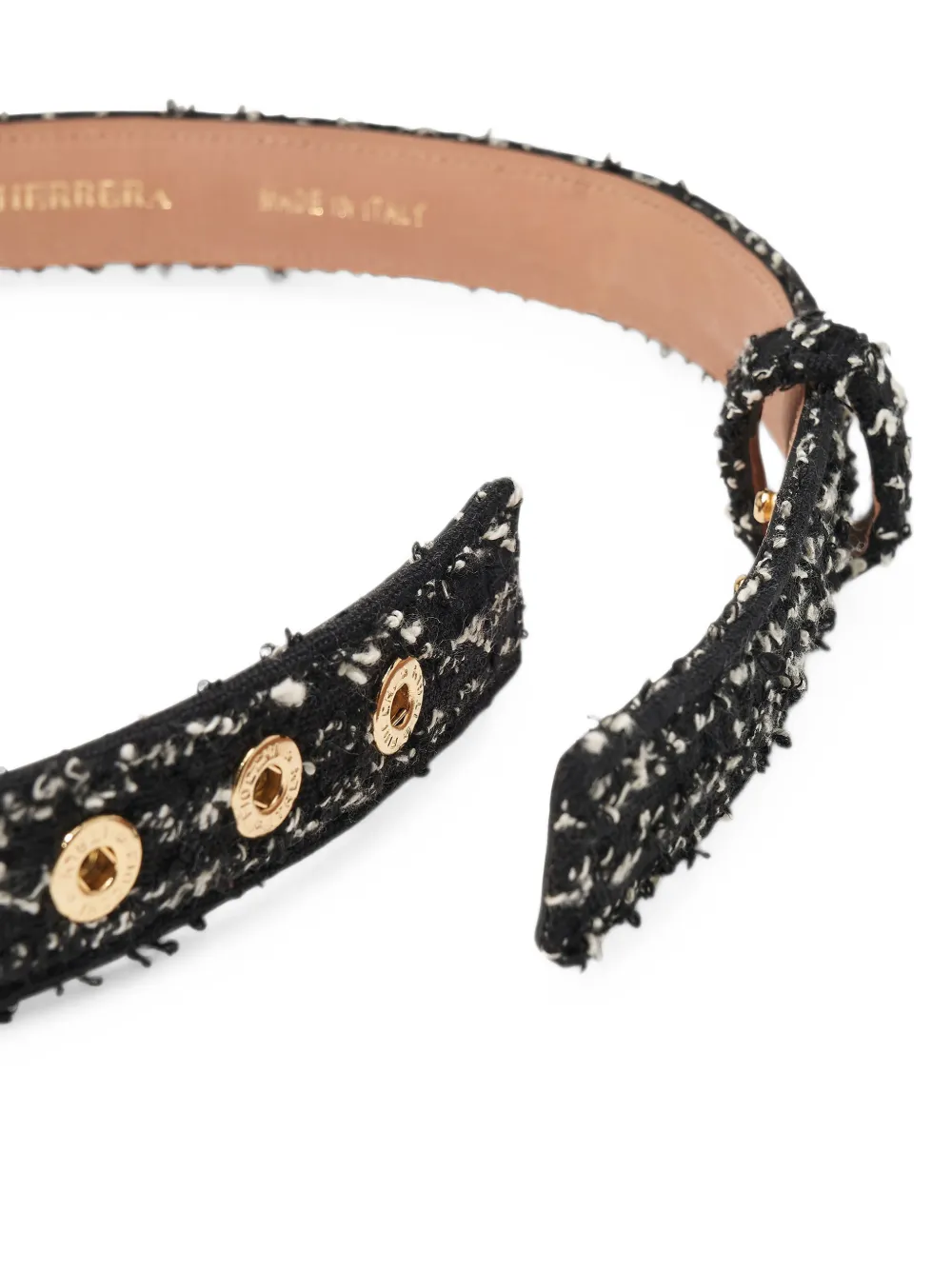 Carolina Herrera Tweed riem met strik Zwart