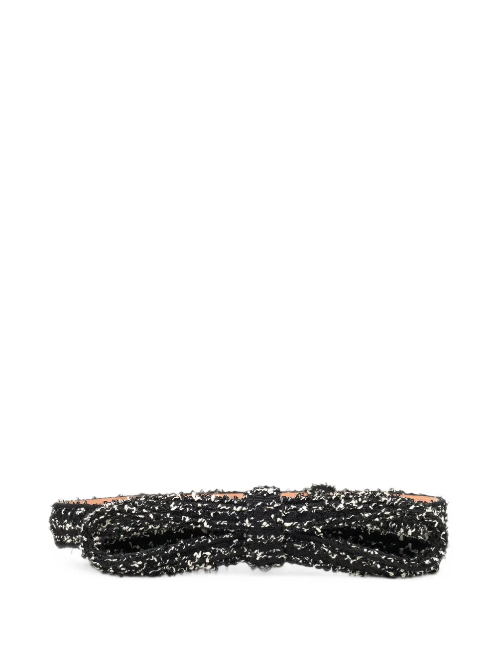 Carolina Herrera Tweed riem met strik Zwart