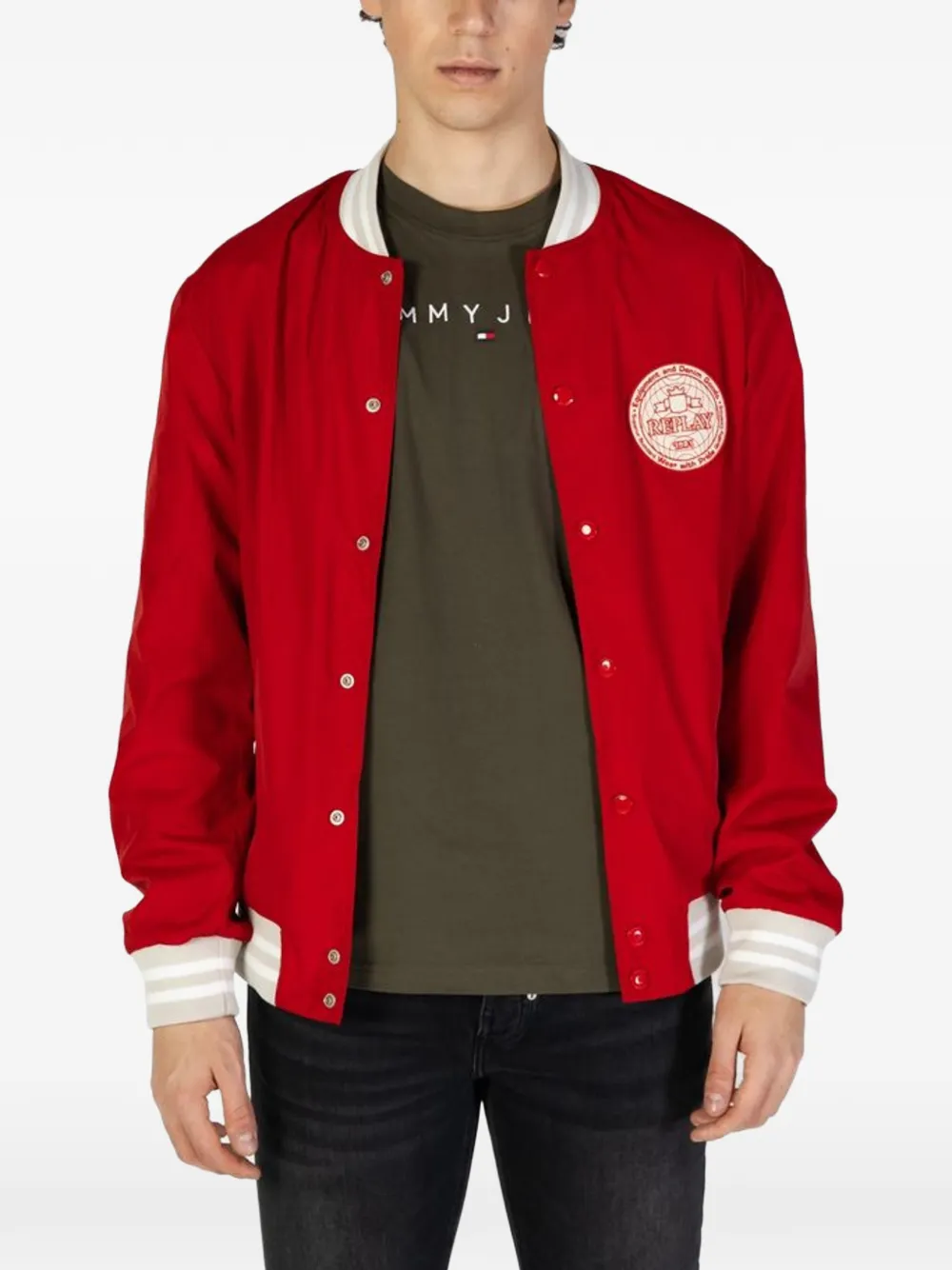 Replay Bomberjack met logopatch Rood