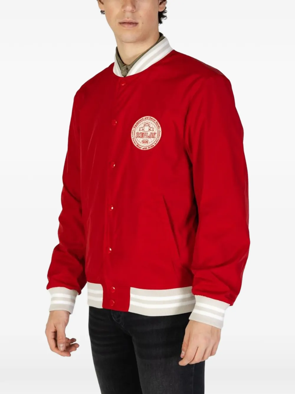Replay Bomberjack met logopatch Rood