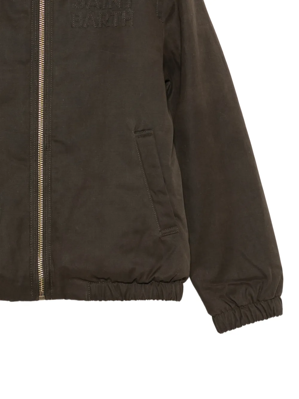 MC2 Saint Barth Kids Birdie jack met ribfluwelen kraag Groen
