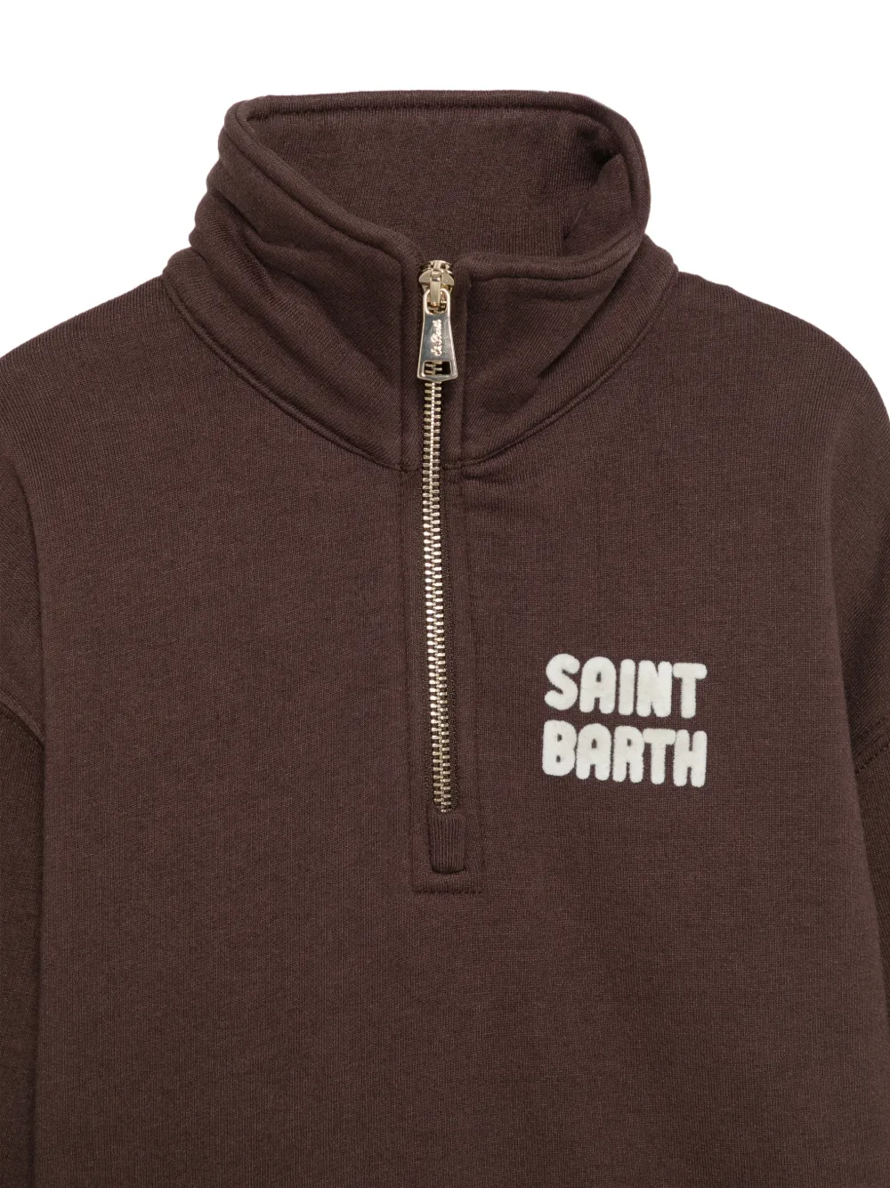 MC2 Saint Barth Kids Eliade Jr trui met halve rits en logo-detail Bruin