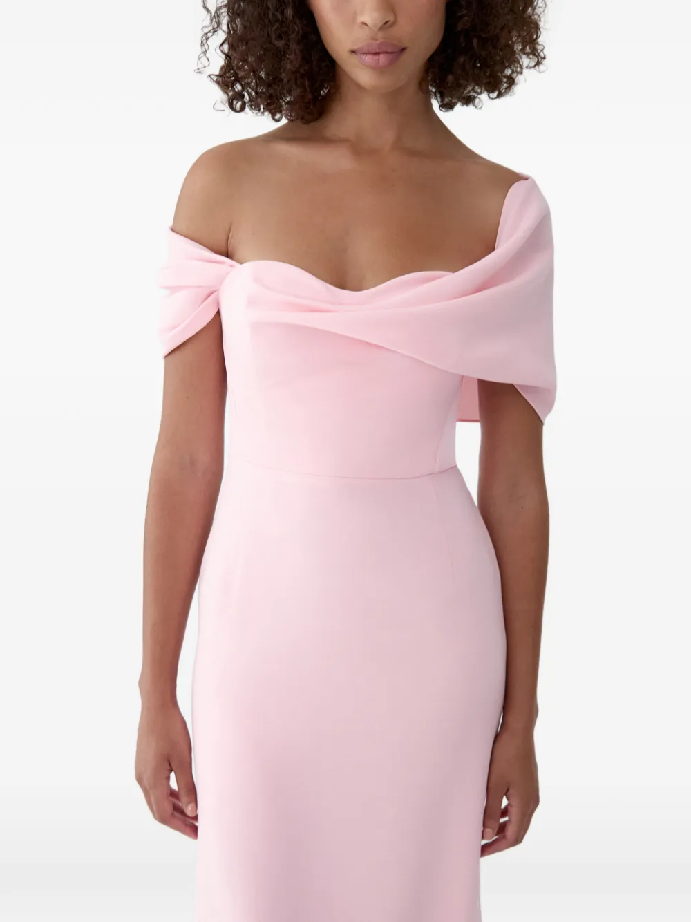 Carolina Herrera Gedrapeerde avondjurk Roze