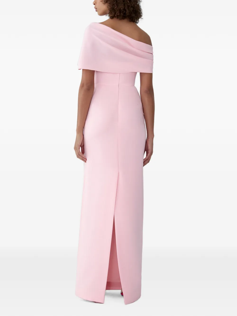 Carolina Herrera Gedrapeerde avondjurk Roze