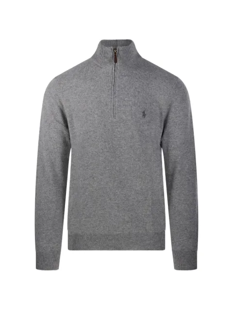 Ralph Lauren Collection logo-embroidered quarter-zip sweater