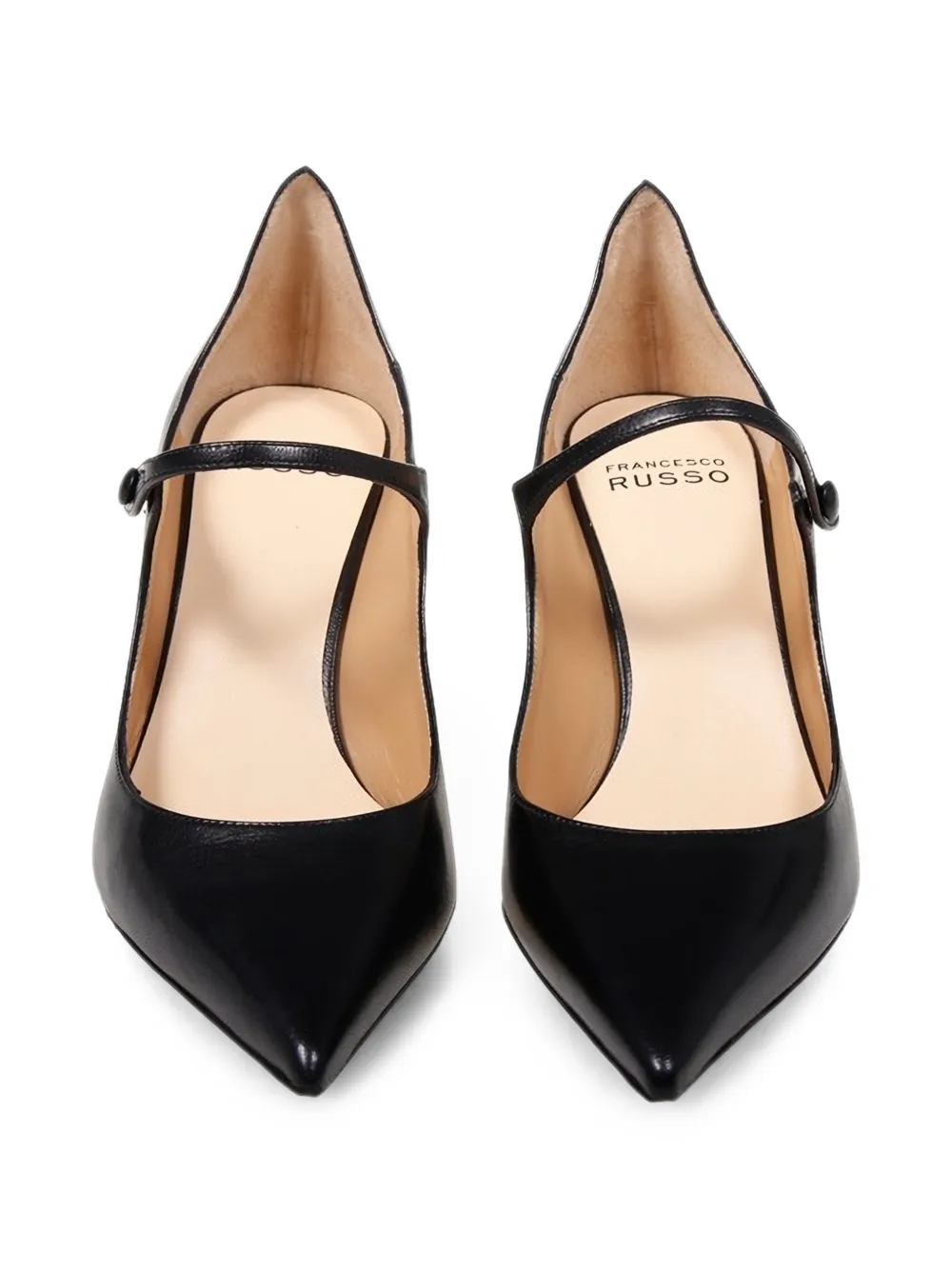 Francesco Russo pointed-toe Mary Jane pumps Zwart