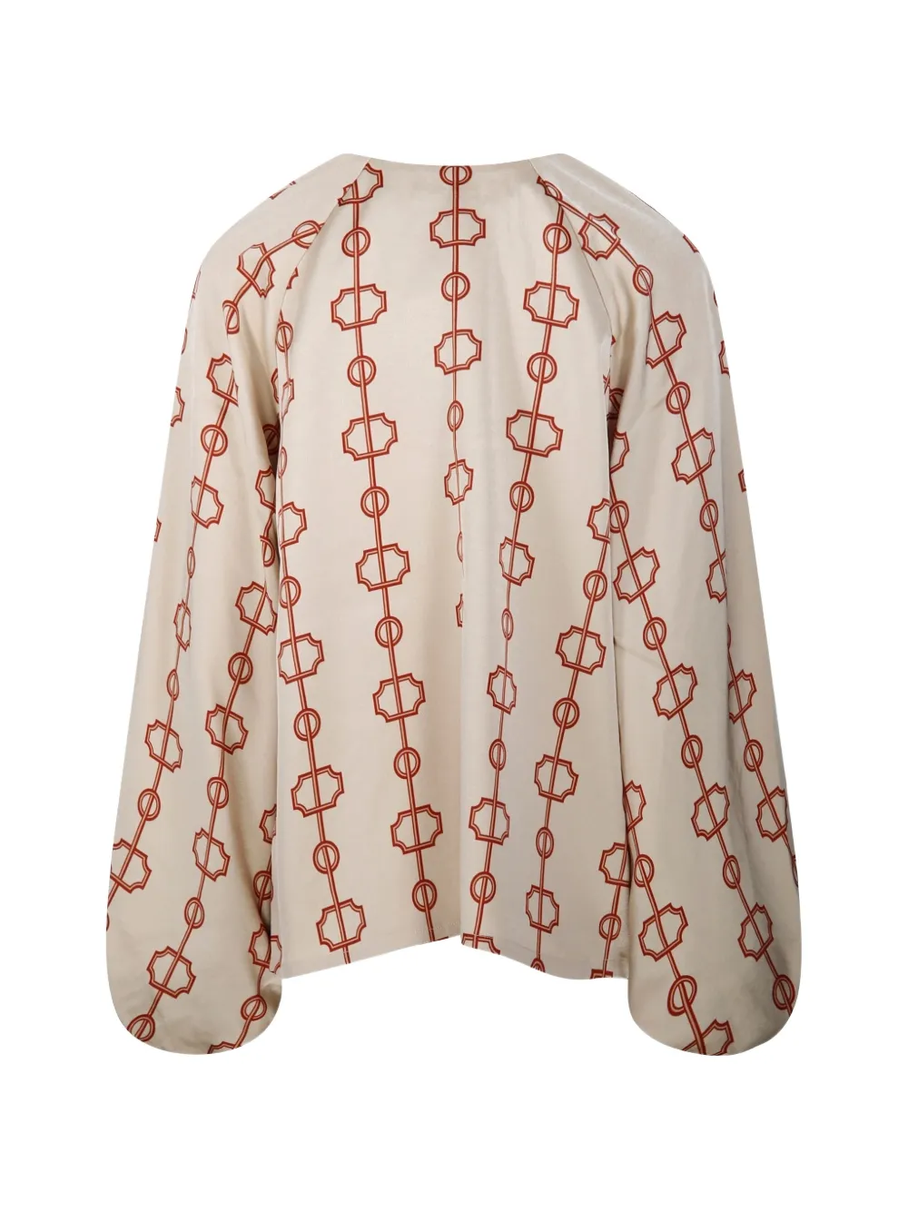 By Malene Birger Salia Parisian Scarf blouse met geometrische print Beige