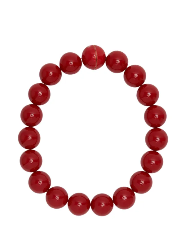 Carolina Herrera Bead-embellished Necklace in Red
