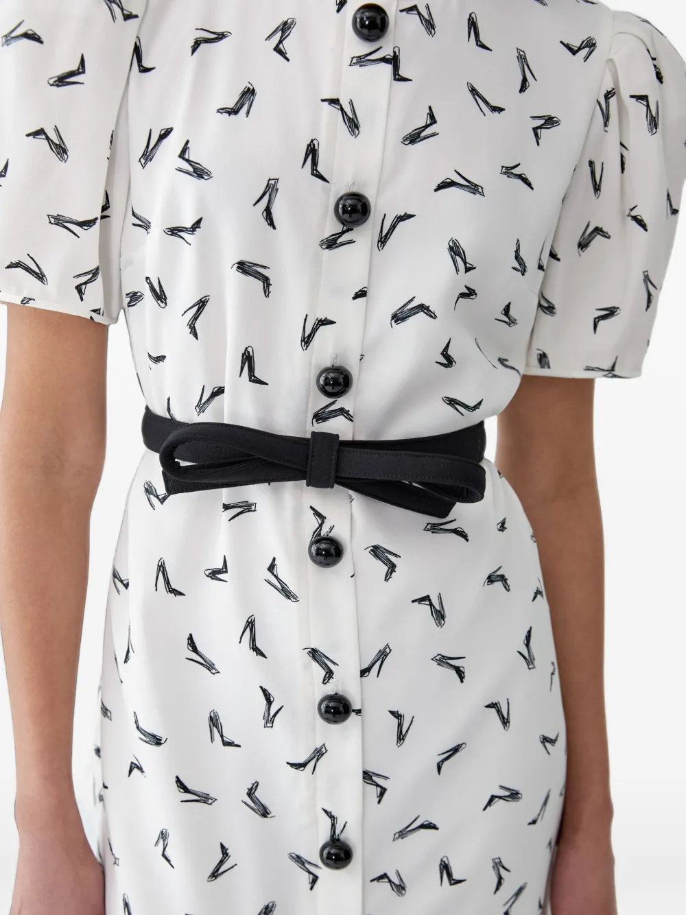 Carolina Herrera Wollen riem met strik Zwart