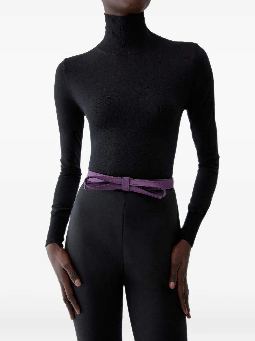 Carolina Herrera Zijden riem met strikdetail Paars