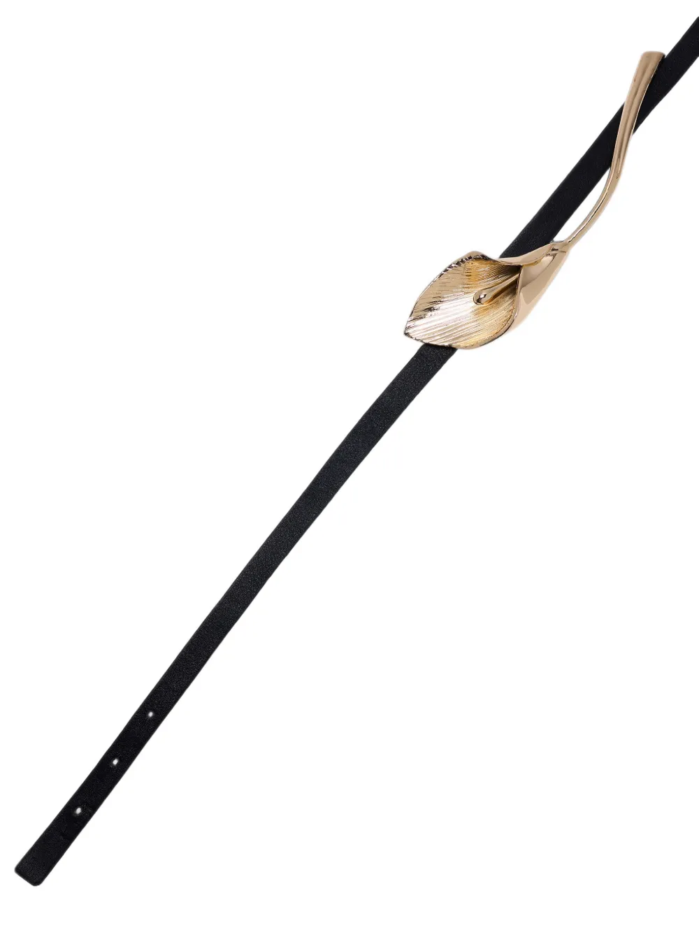 Carolina Herrera Calla Lily leren riem Zwart