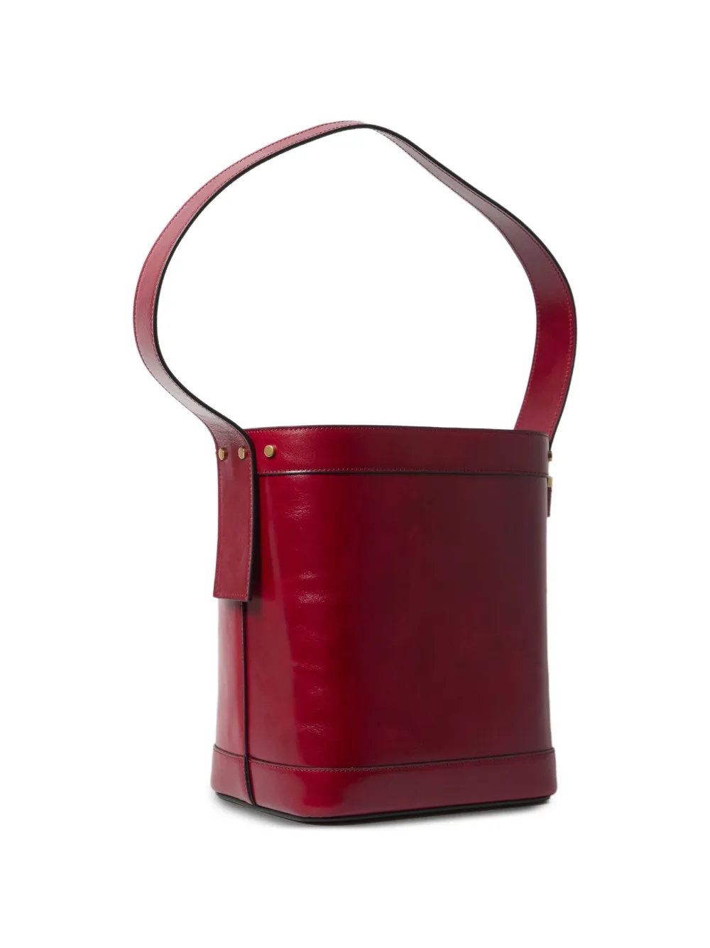 Versace Pivot small leather bucket bag Rood