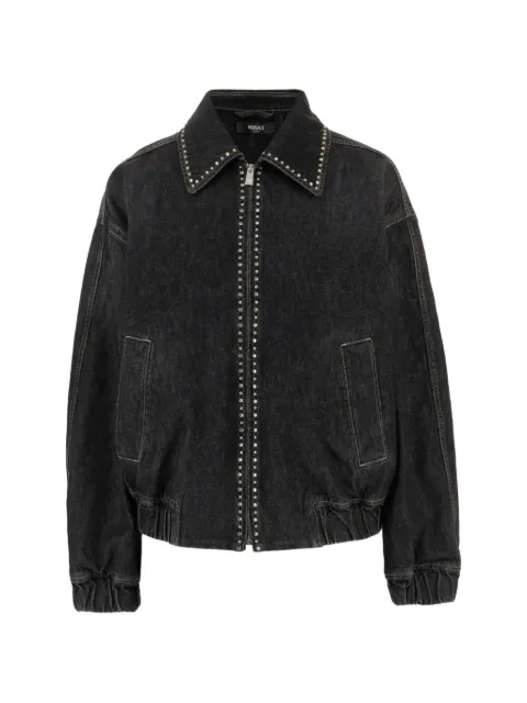 Versace crystal-embellished denim jacket