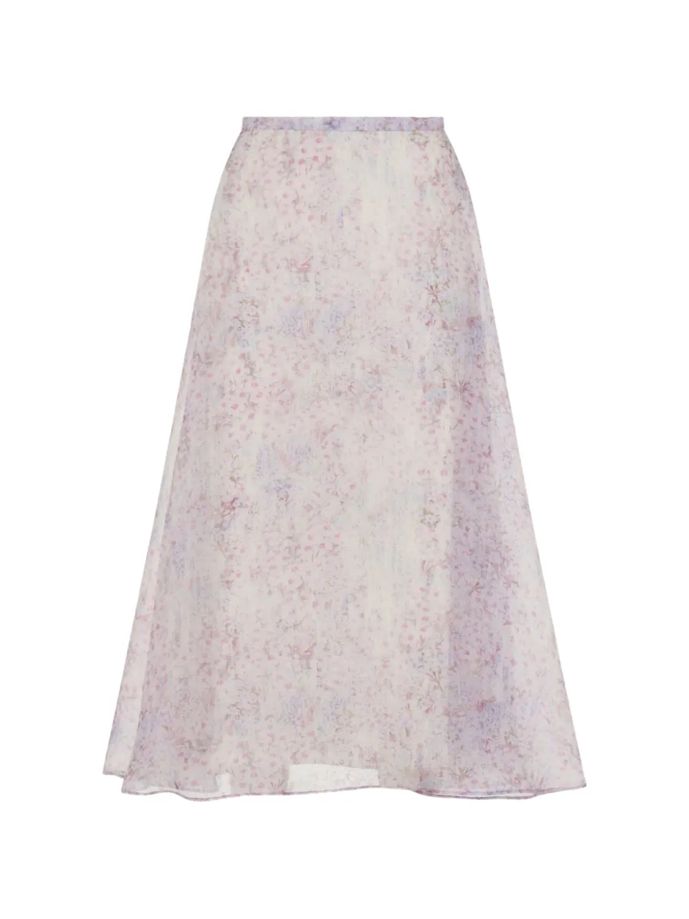 Alberta Ferretti floral-print organza skirt