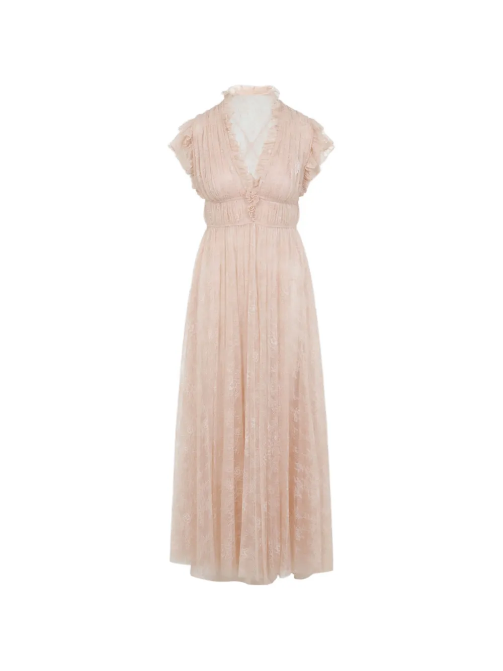 Alberta Ferretti ruffled lace maxi dress