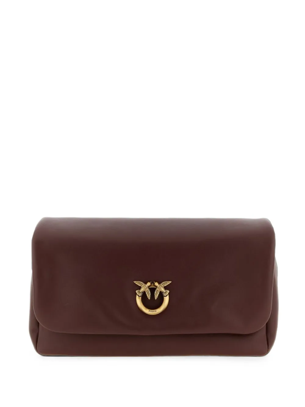 PINKO Love Birds leather cutch bag - Rosso