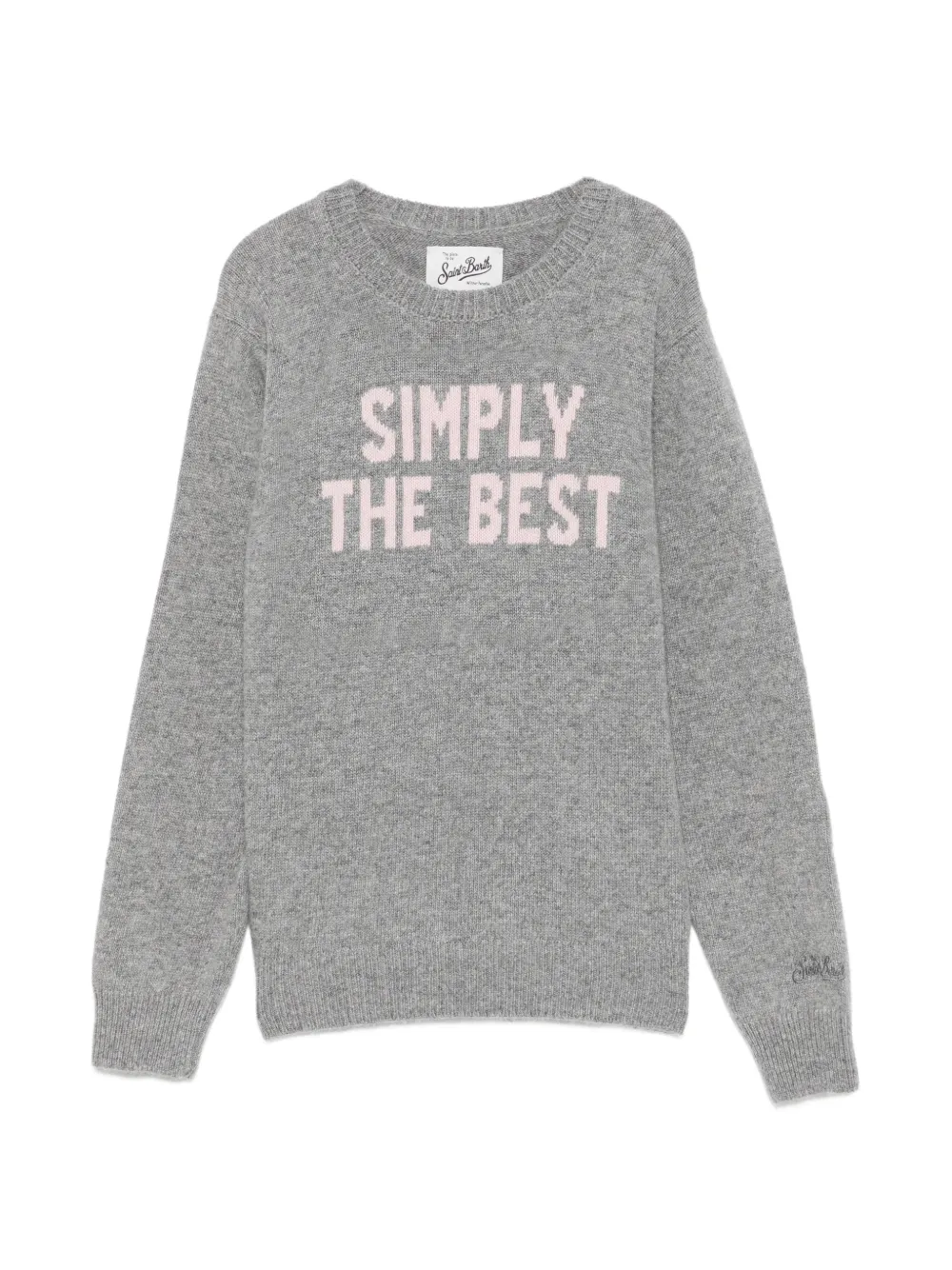 MC2 Saint Barth Kids Princess gebreide trui met tekst-intarsia Grijs