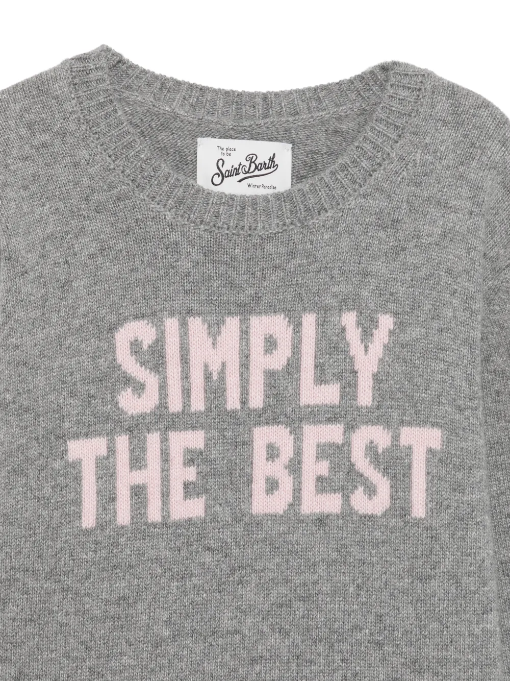MC2 Saint Barth Kids Princess gebreide trui met tekst-intarsia Grijs