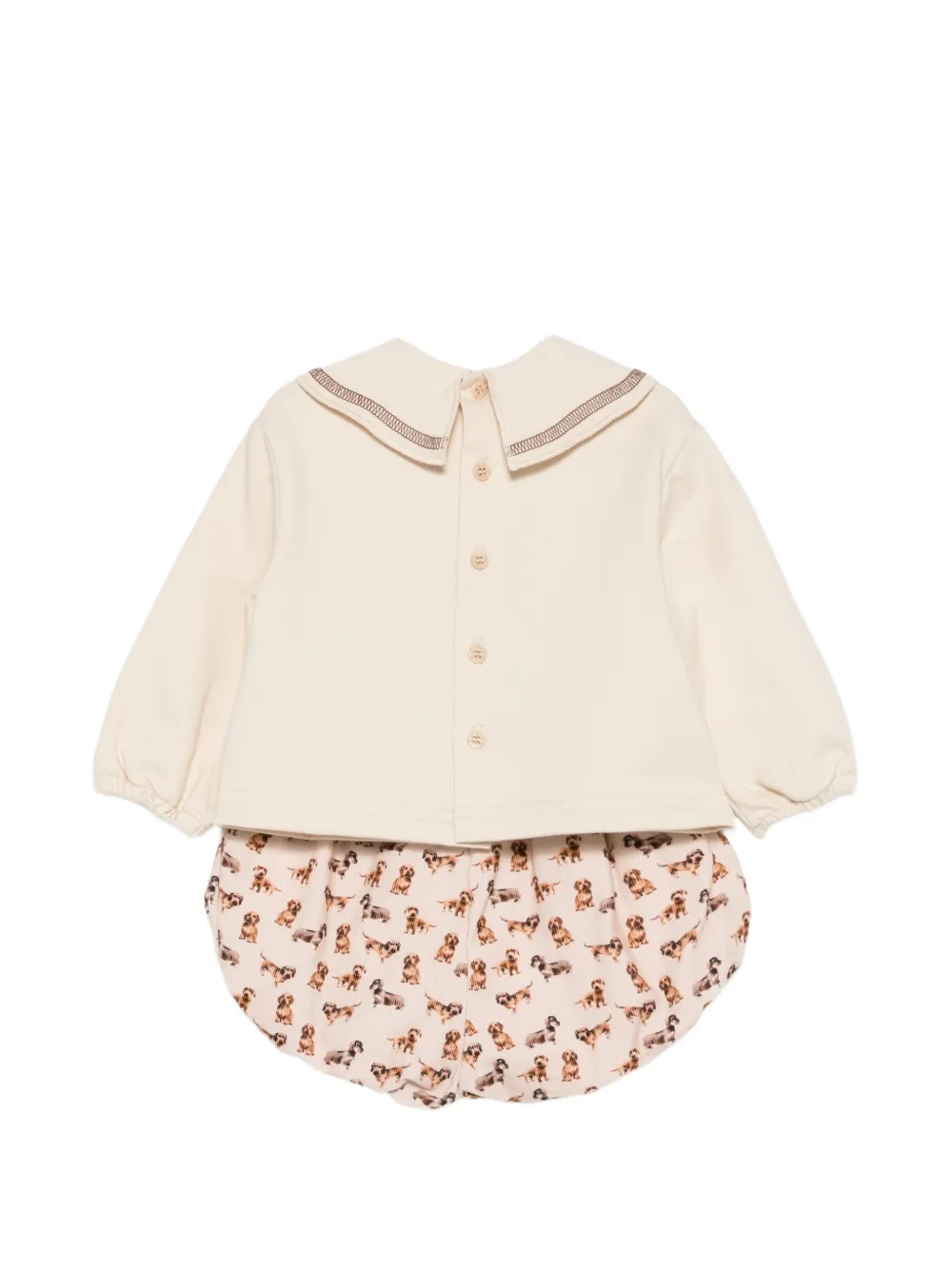 Il Gufo Shorts met hondenprint Beige