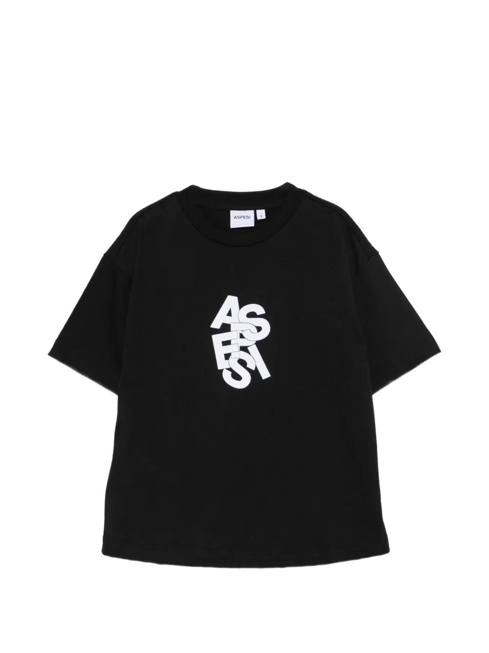 Aspesi Kids t-shirt à logo floqué - Noir Aspesi Kids t-shirt à logo floqué - Noir