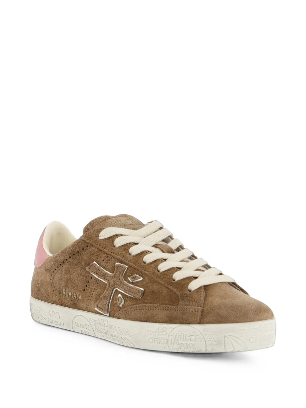 Premiata Stevend logo-patch low-top sneakers Bruin