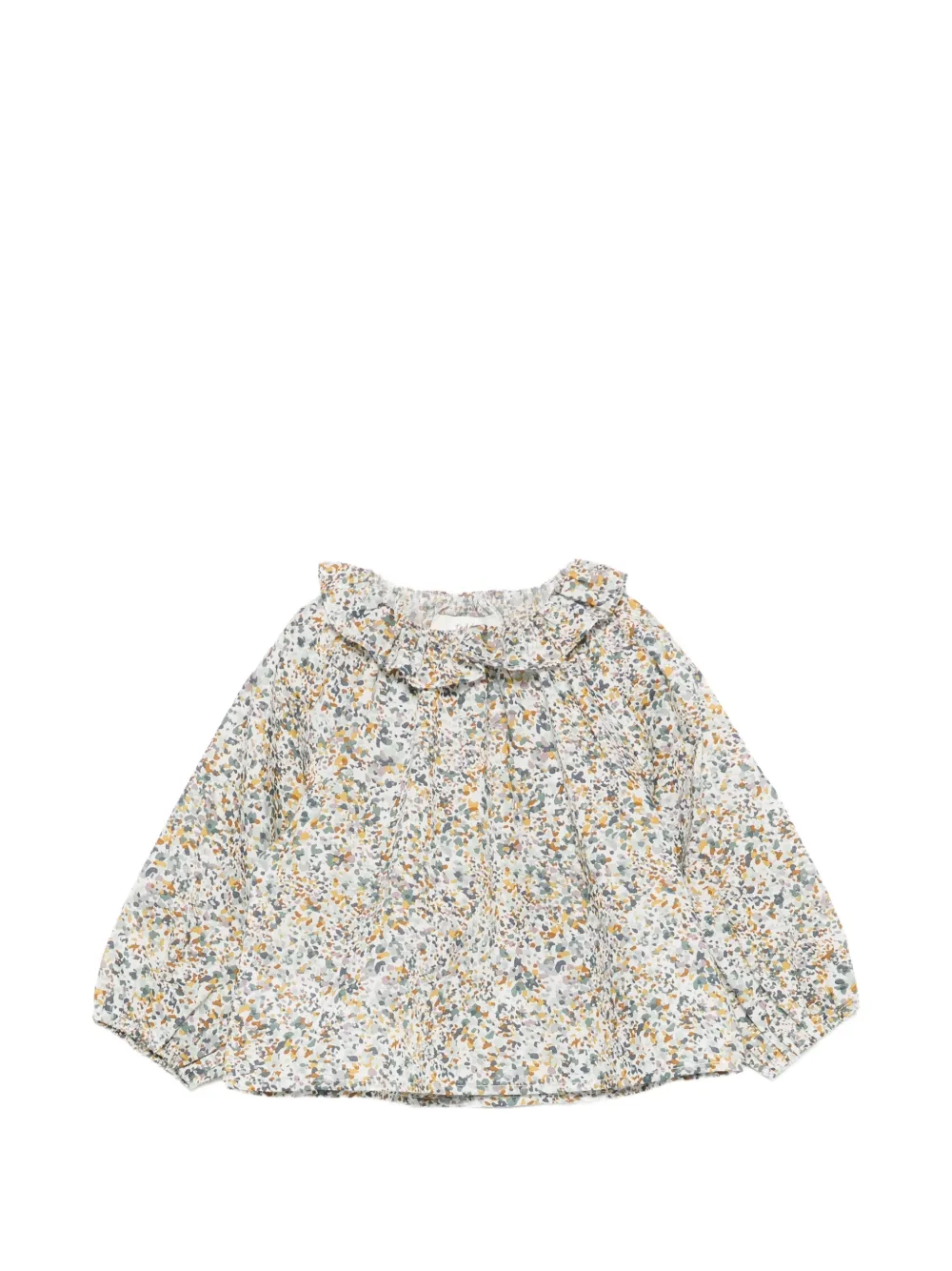 TEDDY & MINOU ruffled-collar abstract-print blouse - Bianco