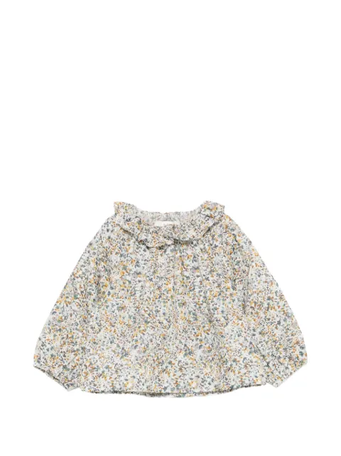 TEDDY & MINOU ruffled-collar abstract-print blouse