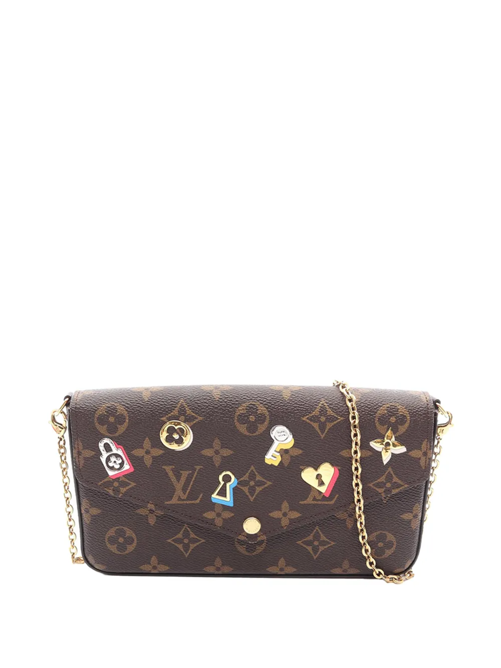 Louis Vuitton Pre-Owned 2018 Monogram Love Lock Pochette Felicie Umhängetasche - Braun