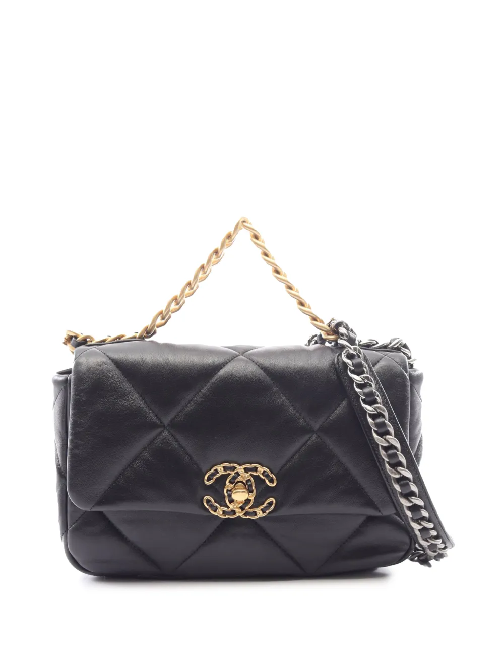 CHANEL Pre-Owned 2021-2026 Medium Lambskin 19 Flap satchel - Nero