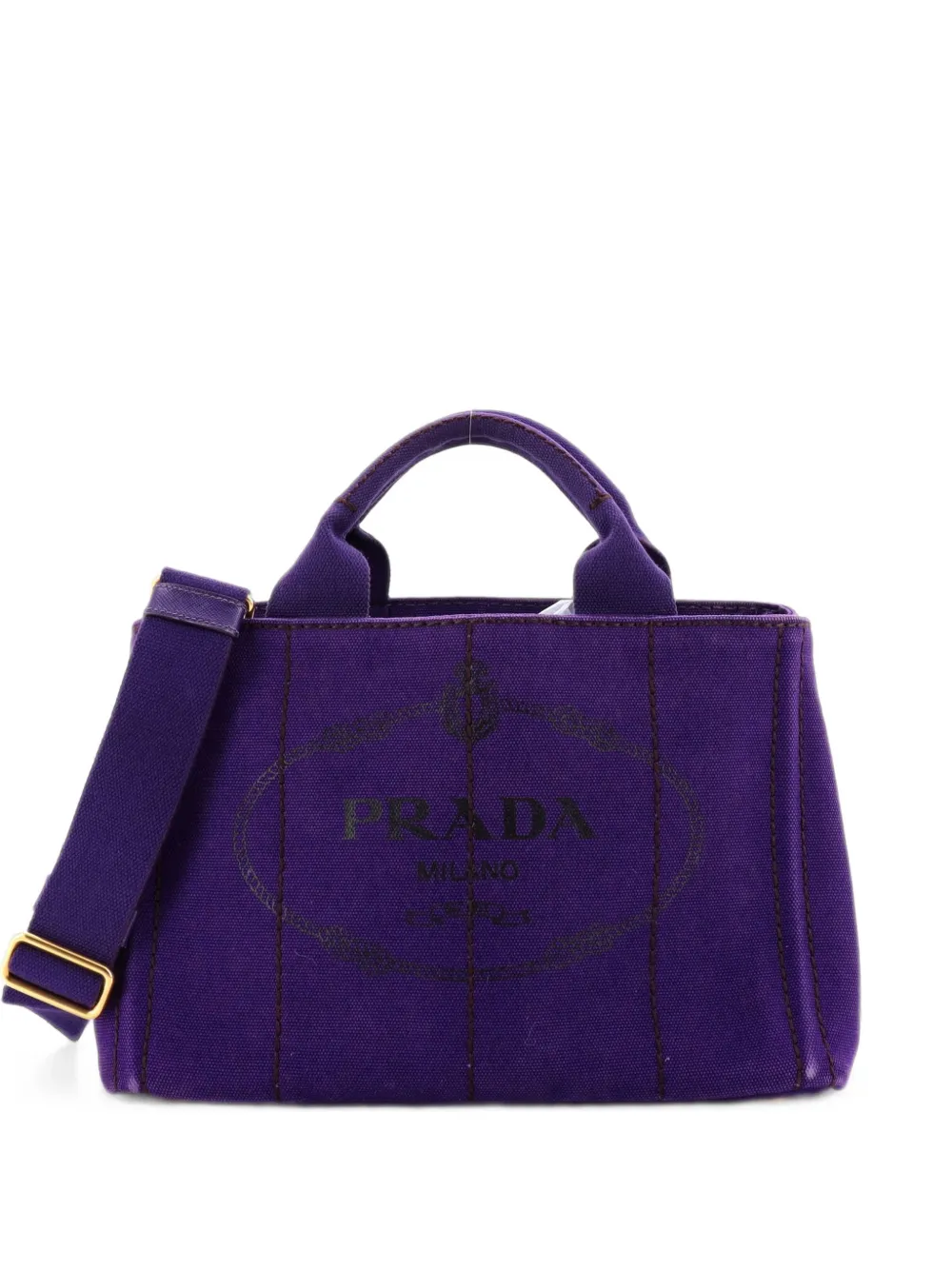 Prada Pre-Owned Canapa Convertible Canvas Mini tote bag - Violet